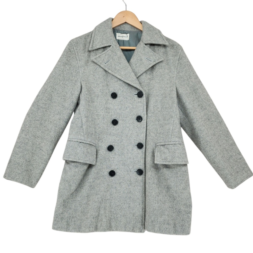 Abahouse‎ Devinette Pea Coat XS/S Wom Gray Wool Stretch Double Breast Made Japan